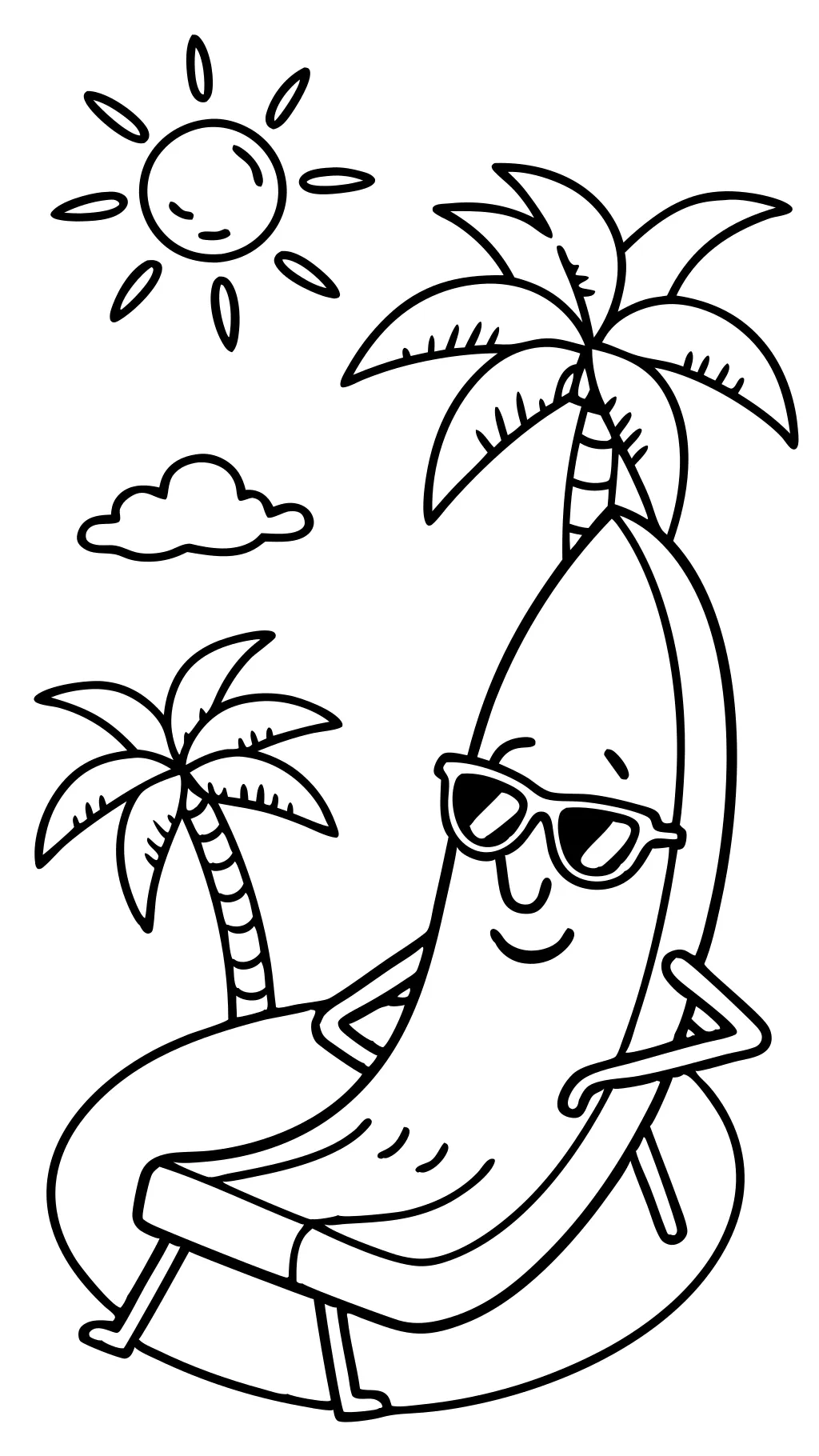 coloring page banana